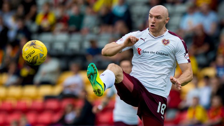 Conor Sammon in action for Hearts