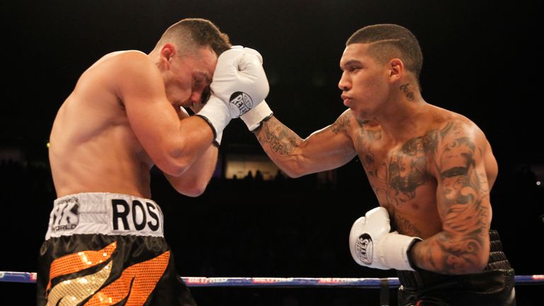 TWO WORLDS COLLIDE PROMOTION,.MANCHESTER ARENA.PIC;LAWRENCE LUSTIG.CONOR BENN V ROSS JAMESON