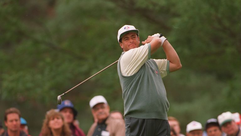 20 SEP 1995:  COSTANTINO ROCCA OF ITALY DRIVES OFF THE SEVENTH TEE  DURING THE SECOND OFFICIAL PRACTICE ROUND AT THE 1995 RYDER CUP AT OAK HILL COUNTRY CLU