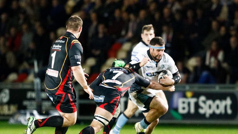 Corey Flynn scored a crucial try in Glasgow's win at Newport Gwent Dragons