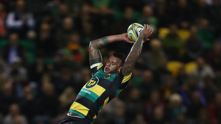 Courtney Lawes wins a lineout