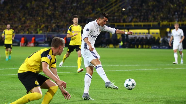 Cristiano Ronaldo puts Real Madrid ahead against Borussia Dortmund
