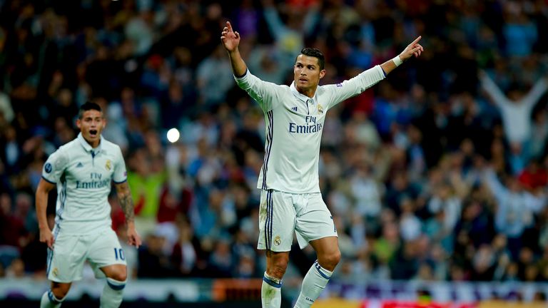 Cristiano Ronaldo celebrates scoring Real Madrid's equaliser