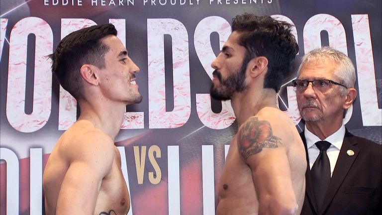 Crolla v Linares weigh-in