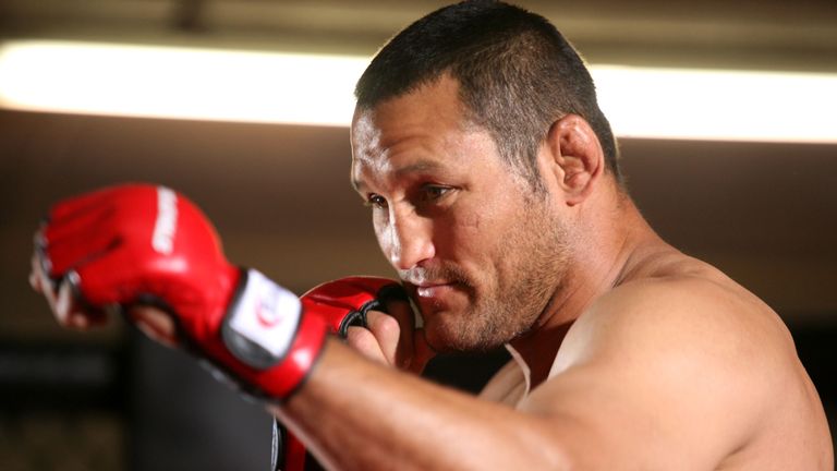 HOLLYWOOD - MARCH 17:  Legendary MMA Superstar and two time Olympic Wrestler Dan Henderson attends the CBS' Strikeforce MMA Fighters Open Media Workout on 