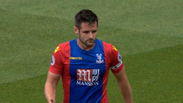 Scott Dann scores during Crystal Palace's match with Stoke.