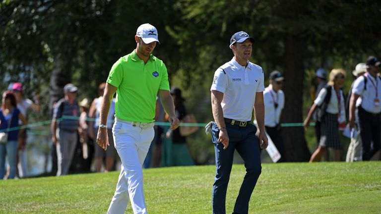 Willett (R) played alongside Ryder Cup colleague Chris Wood for the third round