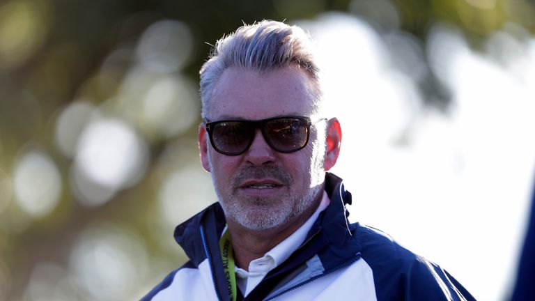 Captain Darren Clarke of Europe looks on during team photocalls prior to the 2016 Ryder Cup at Hazeltine National Golf Club