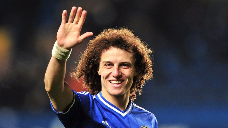 David Luiz waves following victory against Swansea City at Stamford Bridge