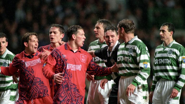 Dean Windass (middle) played for Aberdeen against Celtic