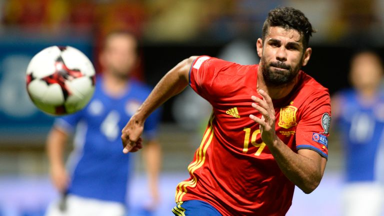 Diego Costa scored twice for Spain