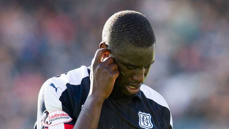Dundee's Kevin Gomis was sent off in the 1-1 draw with Kilmarnock
