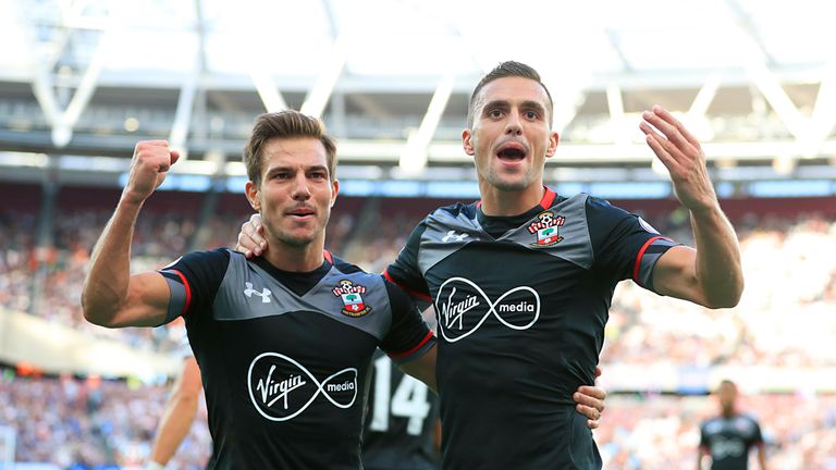 Dusan Tadic goal celeb, West Ham v Southampton, Premier League
