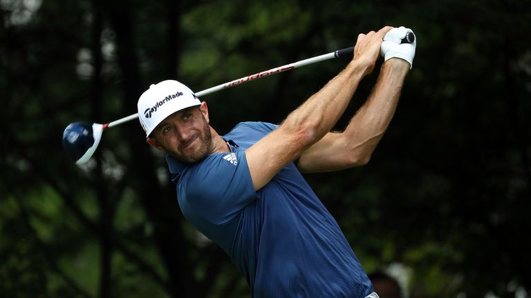 CARMEL, IN - SEPTEMBER 11:  Dustin Johnson hits his tee shot on the second hole during the final round of the BMW Championship at Crooked Stick Golf Club o