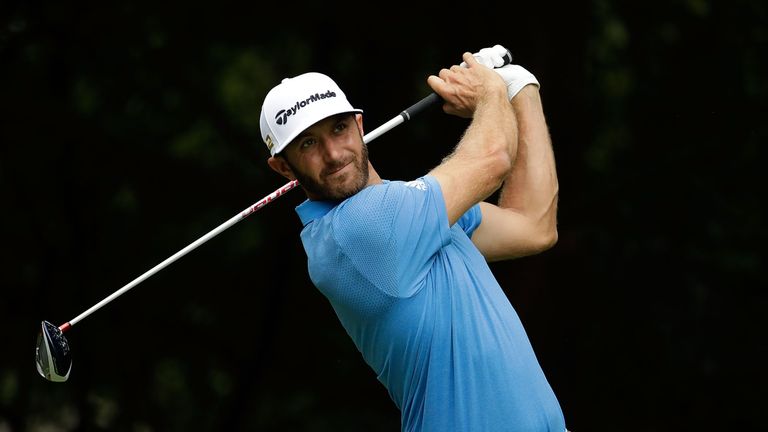 Dustin Johnson during the first round of the BMW Championship at Crooked Stick Golf Club