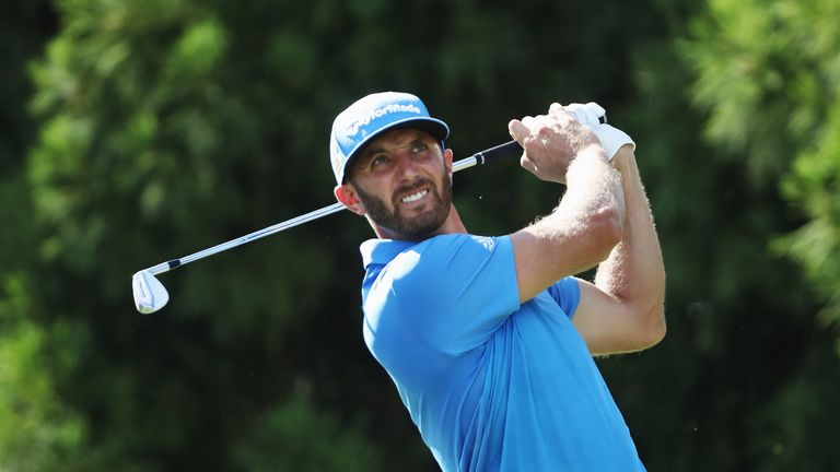 Dustin Johnson during the second round of the TOUR Championship at East Lake Golf Club