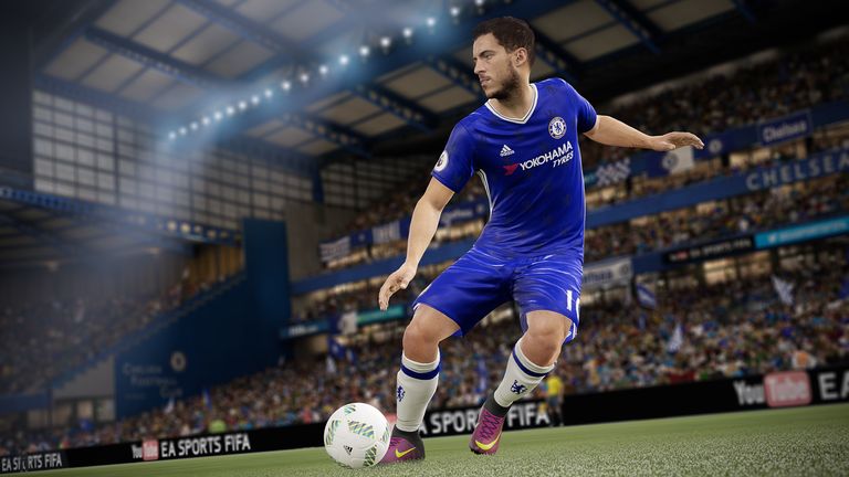 Eden Hazard in action on the new game