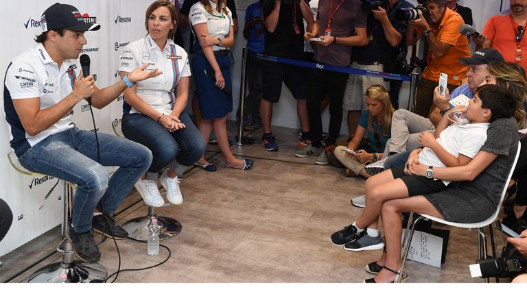 With his family in the front row of his press conference, Felipe Massa announces his F1 retirement