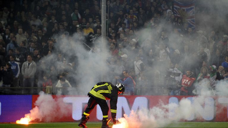 Serbia have encountered crowd problems that have led to the abandonment of games against Italy and Albania