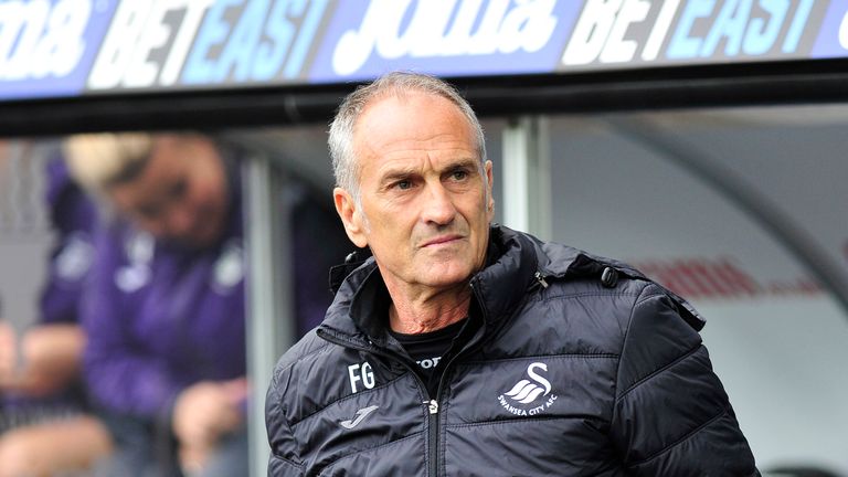 Swansea City head coach Francesco Guidolin during the Premier League match v Hull at the Liberty Stadium, Swansea, August 2016