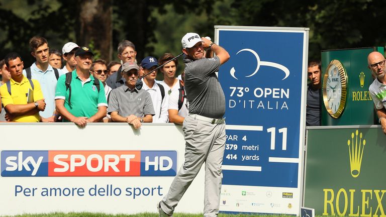 MONZA, ITALY - SEPTEMBER 15:  Lee Westwood of England tees off on the 11th hole during the first round of the Italian Open at Golf Club Milano on September