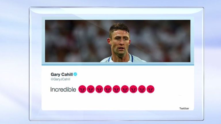 Gary Cahill later deleted his tweet