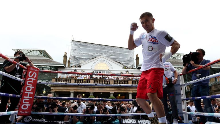 Gennady Golovkin during his workout at Covent Garden, London