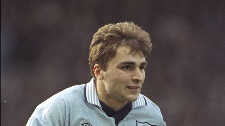15 Feb 1997:  Georgi Kinkladze of Manchester City in action during the FA Cup Fifth round match between Manchester City and Middlesbrough at Maine Road in 
