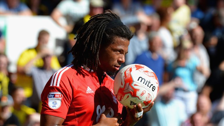 Nottingham Forest's Hildeberto Pereira was sent off for celebrating teammate Henri Lansbury's late equaliser in their 2-2 draw with Aston Villa 