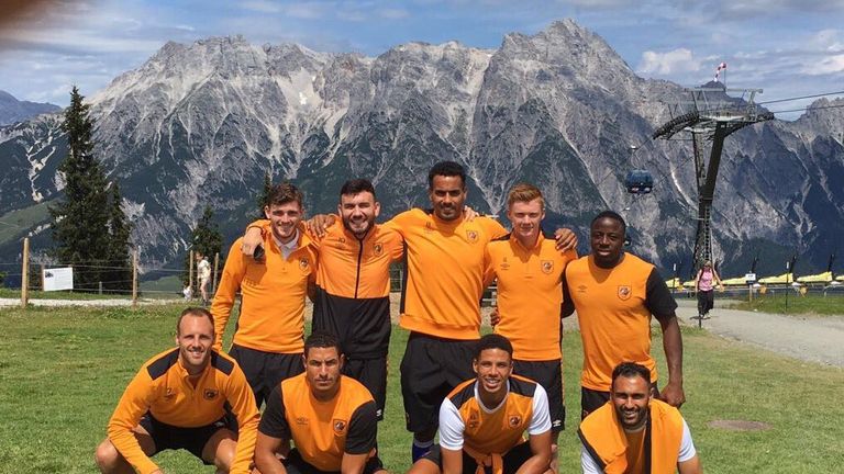 Davies tweeted this picture in pre-season wit the caption 'Hull City squad photo 2016/17' @TheCurtisDavies