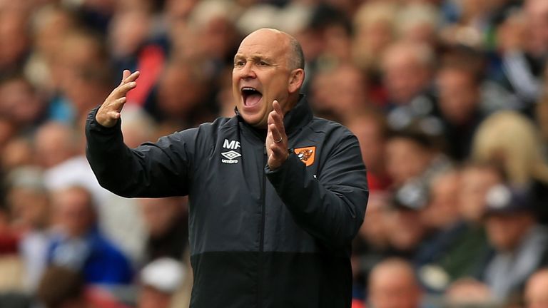Hull's caretaker manager Mike Phelan during the Premier League match between Swansea City and Hull City 