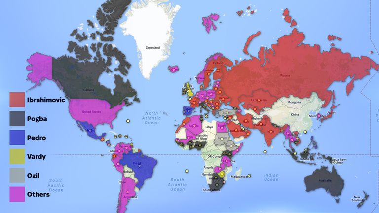 Zlatan Ibrahimovic was the most Googled Premier League player in 36 countries