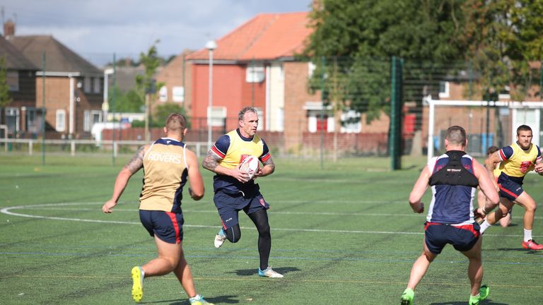 Jamie Peacock is back on the training pitch with Hull KR