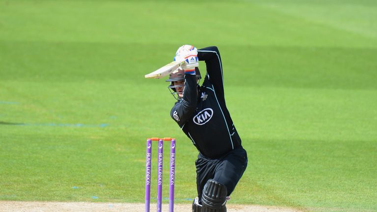 Jason Roy of Surrey bats during the Royal London One-Day Cup Quarter Final match between Surrey and Kent at The Kia Oval