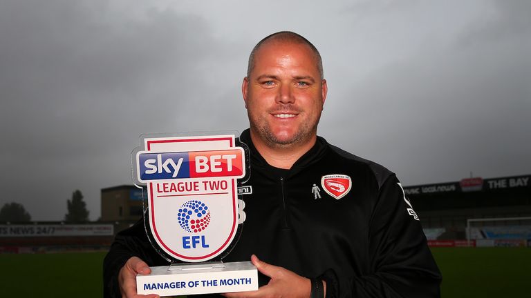 Jim Bentley is the Sky Bet League Two Manager of the Month