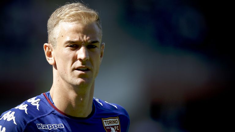 Torino's English goalkeeper Joe Hart attends the Italian Serie A football match between Torino and AS Roma at the "Grande Torino" Stadium in Turin on Septe