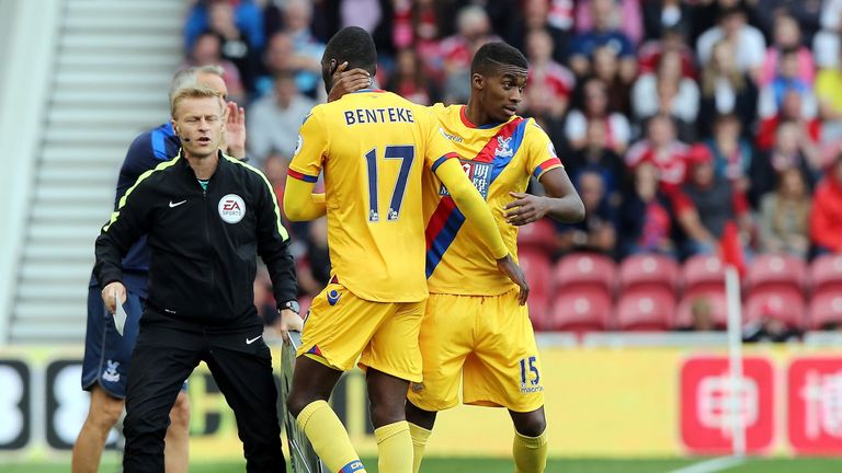 Christian Benteke is replaced by his brother Jonathan against Middlesbrough