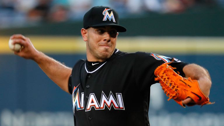 Jose Fernandez in action for Miami Marlins earlier this month