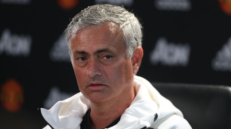 Manchester United Manager Jose Mourinho speaks during a press conference at at Aon Training Complex on September 9, 2016