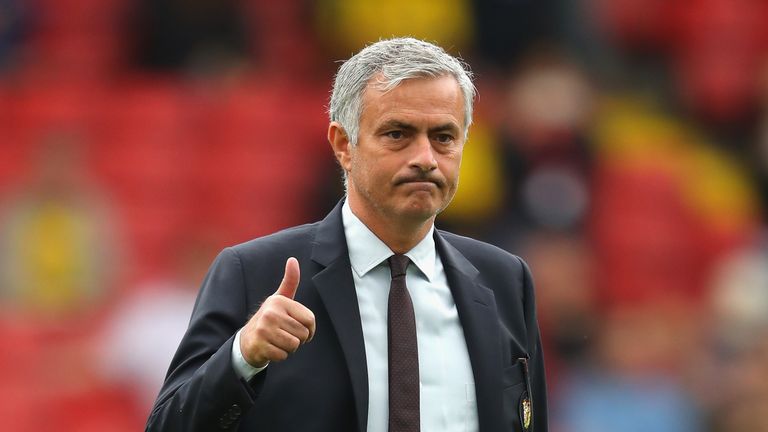 Jose Mourinho gives the thumbs-up ahead of Manchester United's clash with Watford