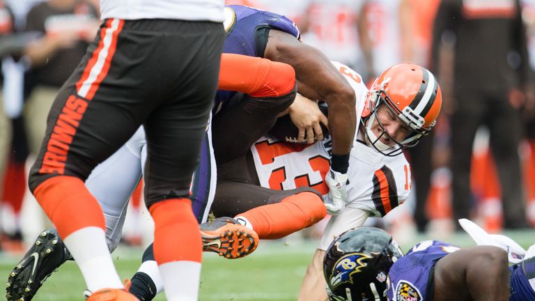 Cleveland Browns quarterback Josh McCown injured his shoulder against the Ravens, and Cody Kessler will come in for Sunday's game