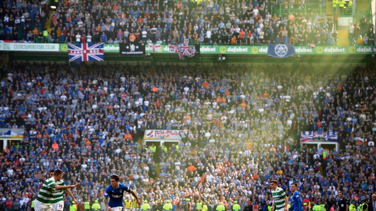 Windass in action for Rangers against Celtic