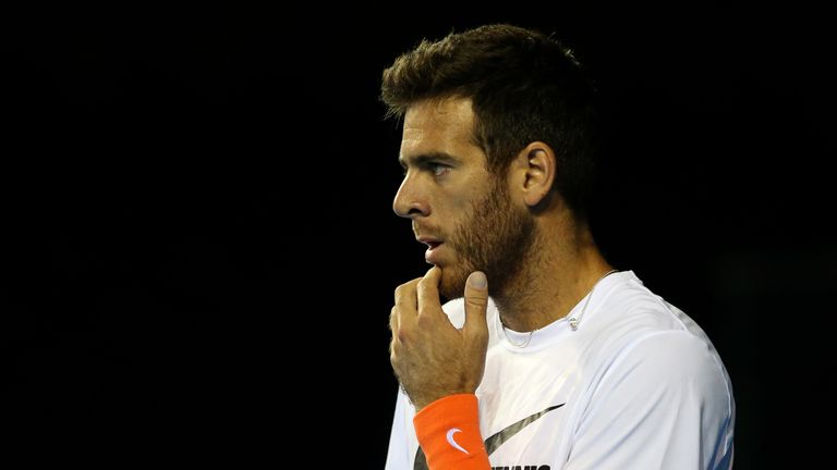Juan Martin del Potro during a training session at the Emirates Arena in Glasgow.