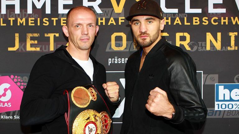 Juergen Braehmer (left) and nathan Cleverly (Pic Public Address)