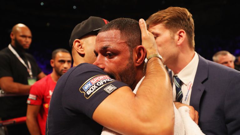 Kell Brook looks on in defeat to Gennady Golovkin