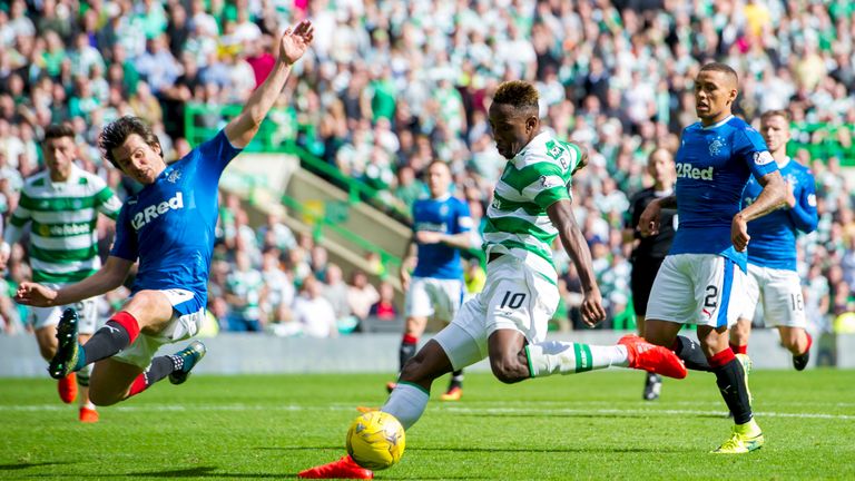 Celtic's Moussa Dembele with his third of the match