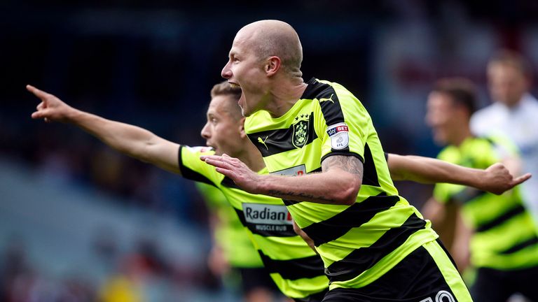Aaron Mooy celebrates his goal against Leeds