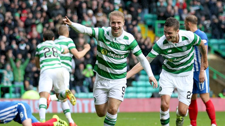 Celtic's Leigh Griffiths celebrates scoring his sides fourth goal of the match 