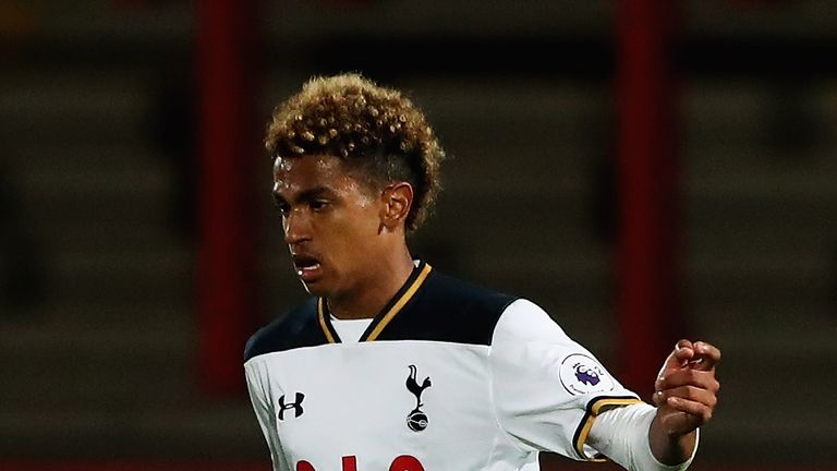 STEVENAGE, ENGLAND - SEPTEMBER 19:  Marcus Edwards of Tottenham Hotspur in action during the Premier League 2 match between Tottenham Hotspur and Liverpool