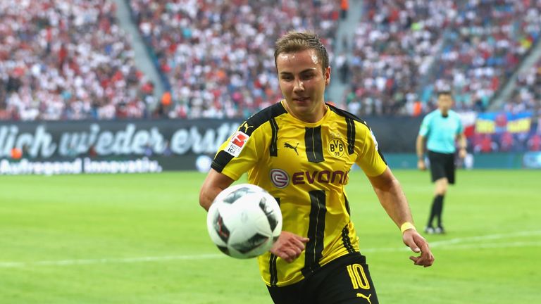 Mario Gotze of Dortmund during the Bundesliga match between RB Leipzig and Borussia Dortmund at Red Bull Arena on September 10, 2016 in Leipzig, Germany.